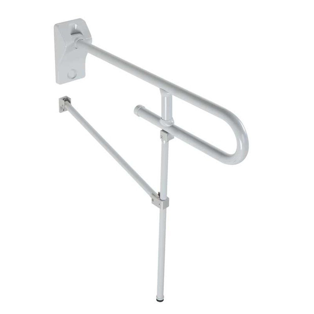 Home2stay Vinyl Folding Grab Bar w/ Floor Support Leg
